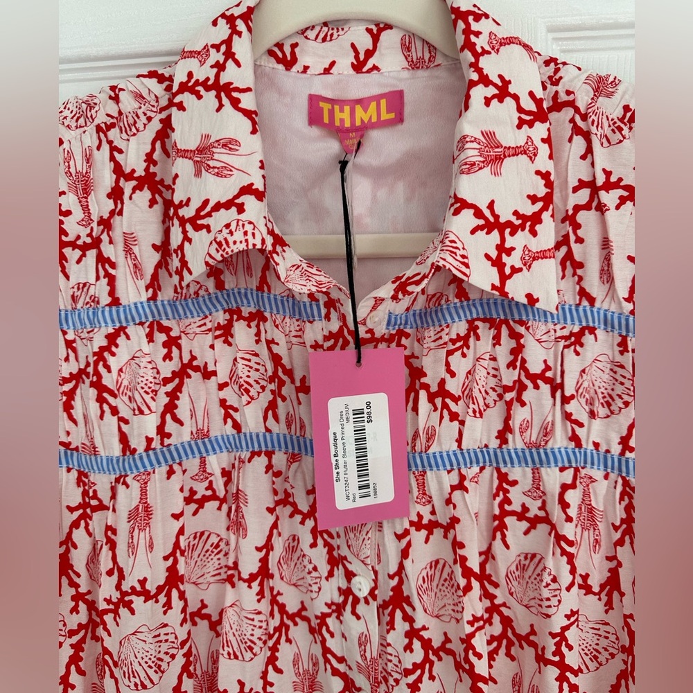 THML Lobster & Seashell Dress - M - NWT - Picture 7 of 9